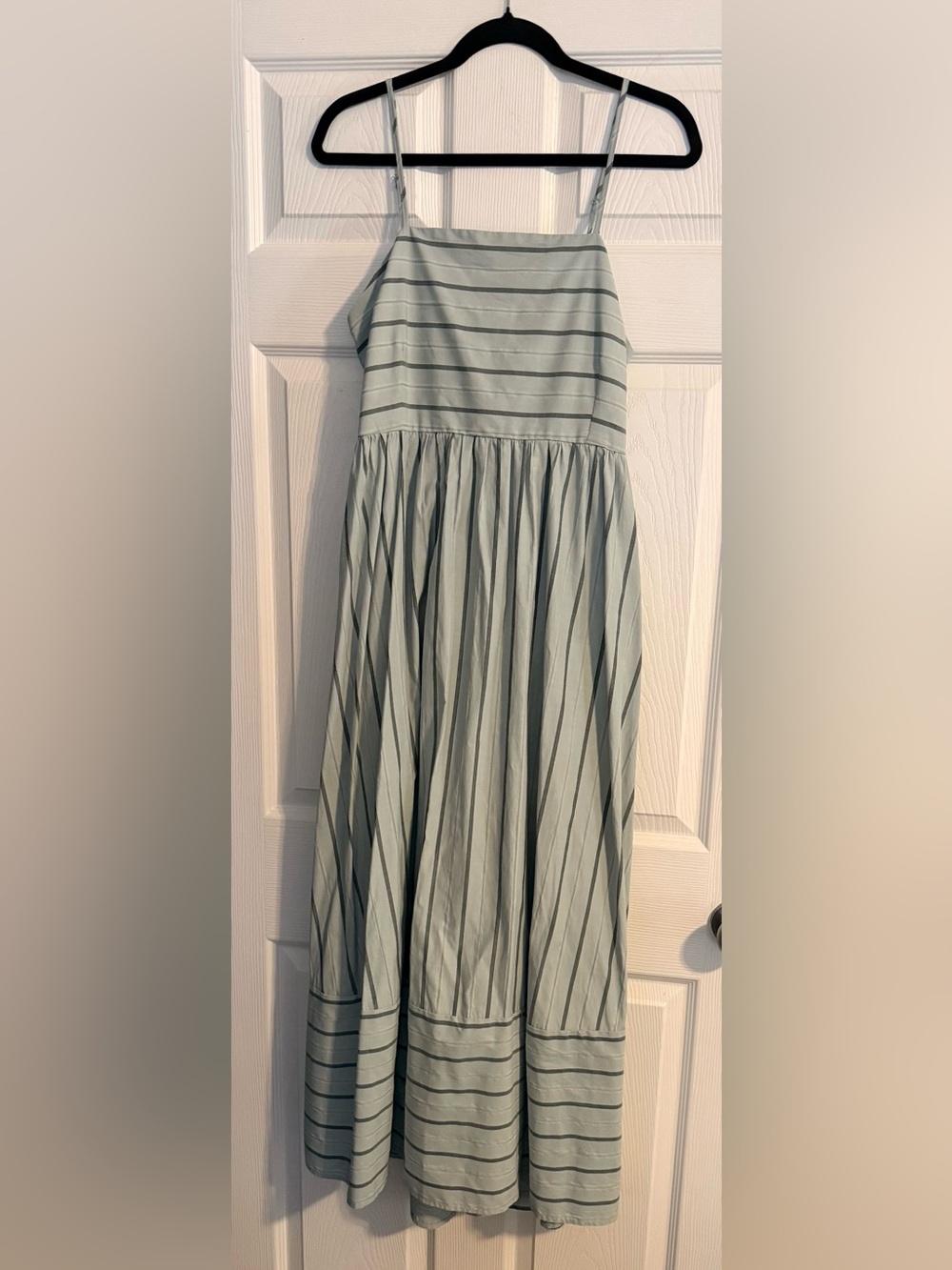 Light Sage Striped Maxi Dress - Women